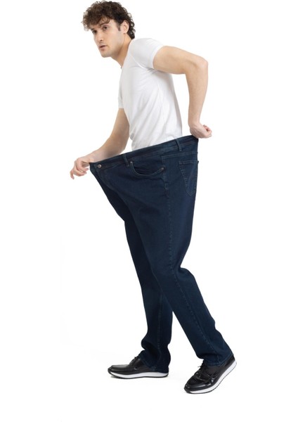 Erkek Jumbo Boy Battal Büyük Beden Geniş Kalıp Kot Pantolon 722 fırsatları