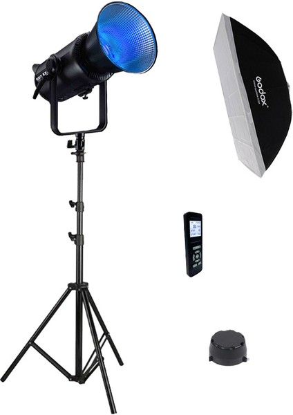 EXC-180RGB-II Rgb LED Video Işığı Full Set (60X90 Softbox + 260 cm Kalın Işık Ayağı)
