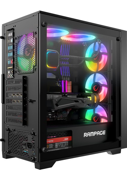 Voyager 750W 80+ Bronze Siyah 4*rgb Auto Fan Atx Mid-T Gaming Oyuncu Kasas