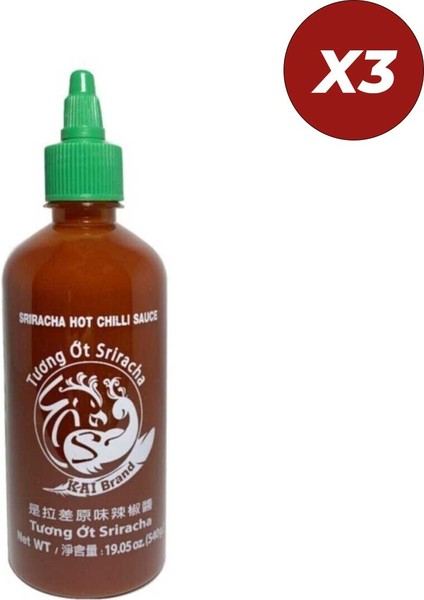 Kai Brand Sriracha Acı Biber Sosu 540 gr 3 Adet