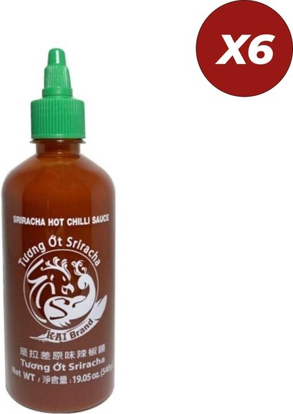 Kai Brand Sriracha Acı Biber Sosu 540 gr 6 Adet