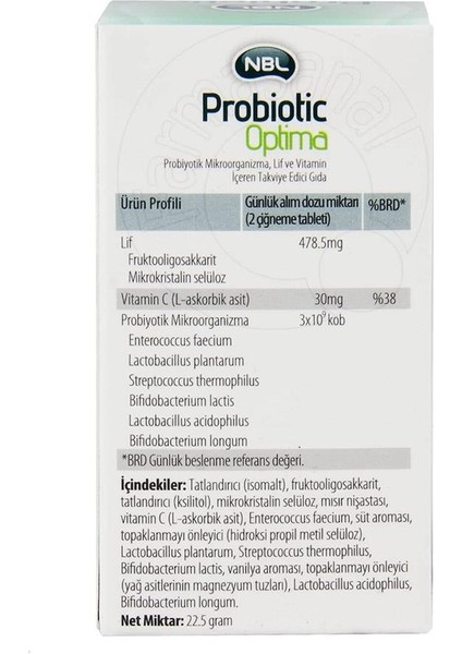 probiotic Optima 30 Çiğneme Tableti -VA820