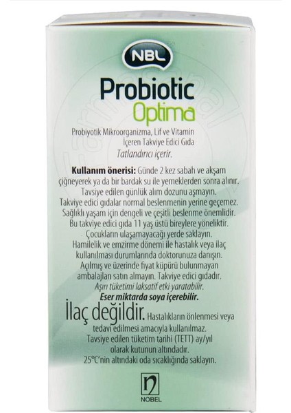 probiotic Optima 30 Çiğneme Tableti -VA820