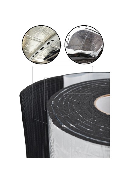 06 Mm x 120 Cm x 1 Mt Oto Yalıtım Malzemesi - Folyolu Isı Ses Yalıtım Süngeri - Alüminyum Takviyeli