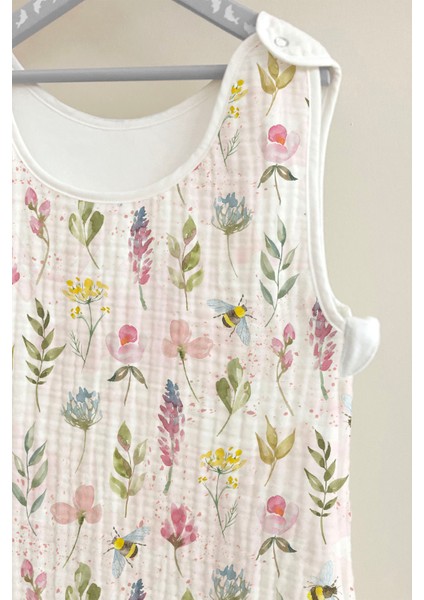 4 Kat Müslin Bebek Uyku Tulumu (0-18 Ay) - Flower Dream