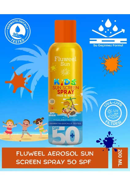 Aerosol Sun Screen Spray Kids 50+ Spf 200 ml