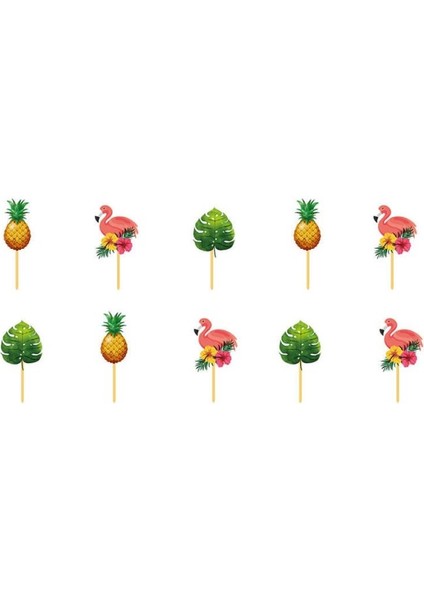 Flamingo Ananas Kürdan 10 Lu