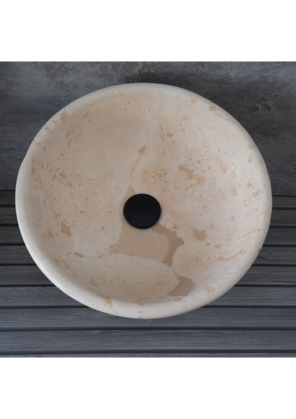 Traverten Lavabo Oval Kenarlı