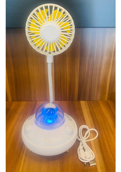 Myk Fanlı Gece Lambalı Şarjlı Usb'li Soğutucu Yaz Sıcaklarına Karşı Serinlemenin ve Aydınlatmanın Mükemmel Kombinasyonu