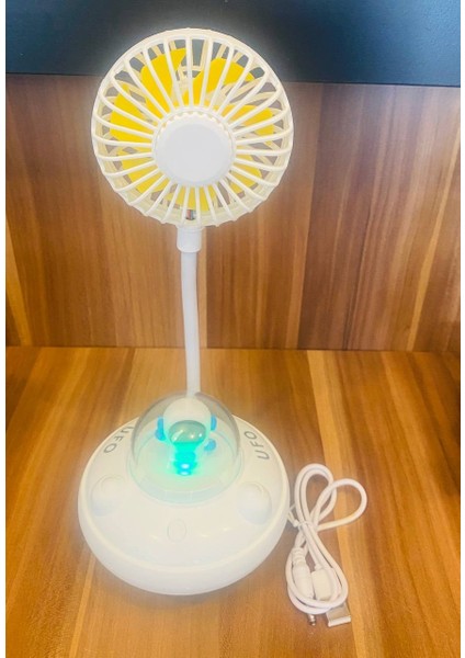 Myk Fanlı Gece Lambalı Şarjlı Usb'li Soğutucu Yaz Sıcaklarına Karşı Serinlemenin ve Aydınlatmanın Mükemmel Kombinasyonu indirimleri