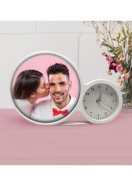 Kişiye Özel Fotoğraf Baskılı Saatli Sihirli LED Ayna