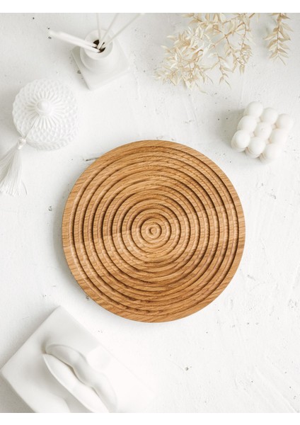 Ahşap Oymalı Dalgalı Daire Dekoratif Tepsi Sunum Tepsisi Sunumluk fırsatları