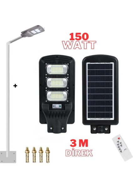 Güneş Enerjili Bahçe Lambası Direkli 200 Watt