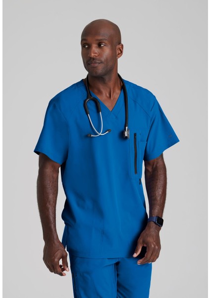 Medikal Giyim Doktor Hemşire Scrubs Cerrahi Üst Parça Likralı 0115 Amplify Scrub