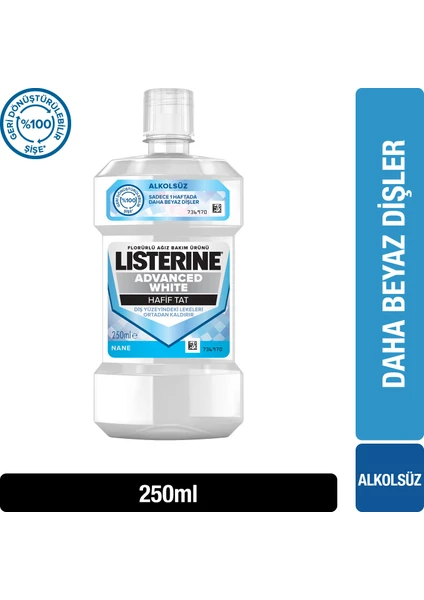 listerine advanced white hafif tat ağiz bakim suyu 250 ml