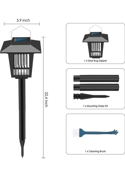Bahçe Güneş Enerjisi Zapper Açık Sivrisinek Zapper Bahçe Lambası (Yurt Dışından)