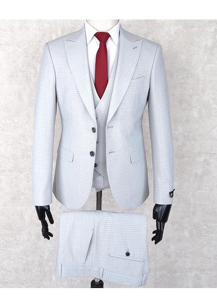 Slim Fit Sivri Yaka Çift Yırtmaç Taş Rengi Drop 6 Yelekli Takım Elbise fiyatları