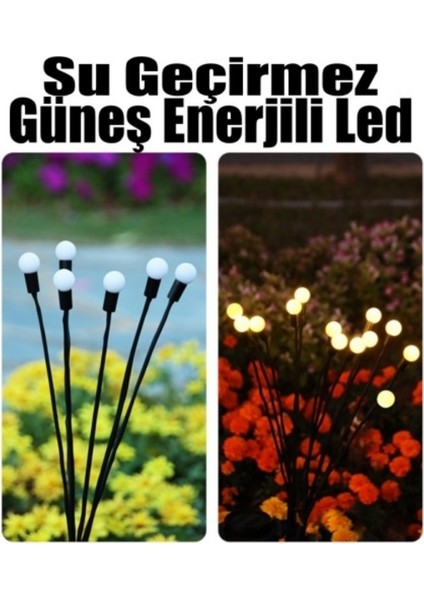 6 Ledli Güneş Enerjili Beyaz Aydınlatma Dekoratif Solar Bahçe Işıkları Dış Mekan 2 Modlu Lamba modelleri
