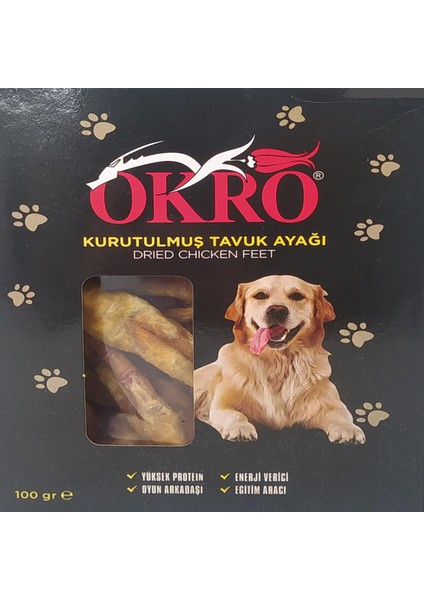 Kurutulmuş Tavuk Ayağı Köpek Ödül Maması 100 gram