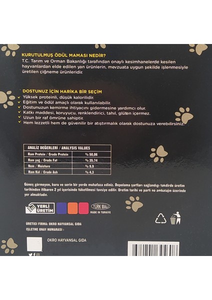 Kurutulmuş Tavuk Ayağı Köpek Ödül Maması 100 gram modelleri
