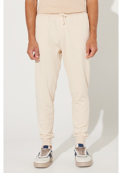 ALTINYILDIZ CLASSICS Erkek Bej Standart Fit Normal Kesim %100 Pamuk Cepli Rahat Eşofman Altı