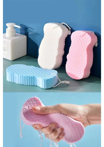 3D Sihirli Ultra Soft Yumuşak Banyo Duş Süngeri Cild Temizleyici Vucüt Kesesi Yoğun Köpük Süngeri