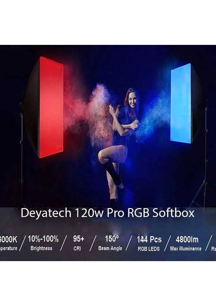 120W Rgb Softbox 60X90CM 3000-5500K LED Video ve Fotoğraf Çekim Işıgı Renkli Işık fiyatları
