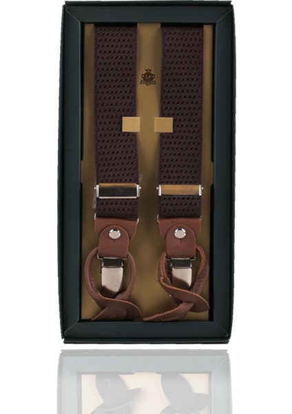 Yeşil - Mavi Renk Deri Bağlantılı Erkek Pantolon Askısı PAN143