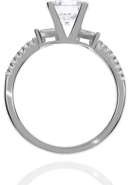 Kadın Çiçek Model Tektaş Gümüş Yüzük modelleri