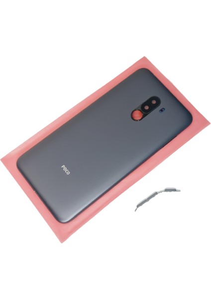 Xiaomi Poco F1 Kasa Arka Pil Batarya Kapağı (Yan Tuş) Füme