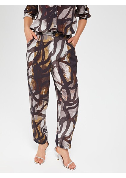 Soyut Desen Comfort Fıt Viskon Pantolon 67486 fiyatları