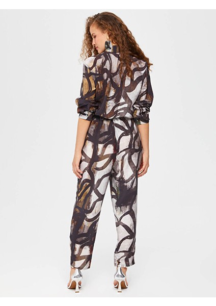 Soyut Desen Comfort Fıt Viskon Pantolon 67486 fırsatları