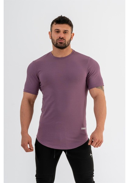 Erkek Spor T-Shirt | T-Shirt | Mor | Workout Tanktop | Never Give Up |