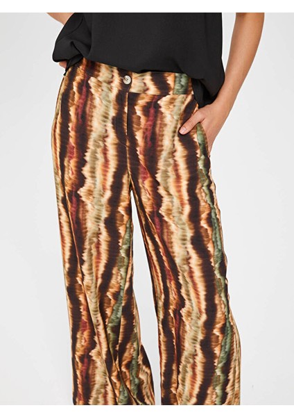 Batik Desen Wıde Leg Viskon Pantolon 67485 modelleri