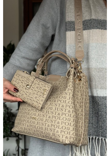 Kadın Örgülü 4 Bölmeli Omuz Çantası ve El Çantası GD2180