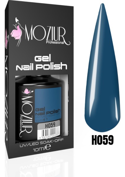 H059 UV LED Kalıcı Oje Derin Mavi Renk 10 ml Uzun Süreli Kullanım İçin