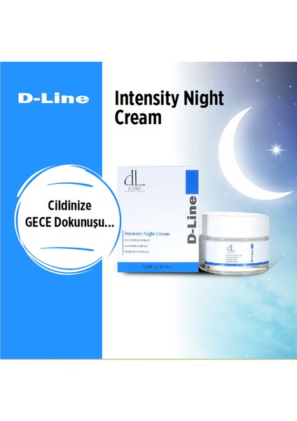 İntensity Night Cream Gece Cilt Bakım Kremi, Cilt Yenileme Desteği, Cilt Bütünlüğü , Kollajen Destekli, Hyaluronik Asit