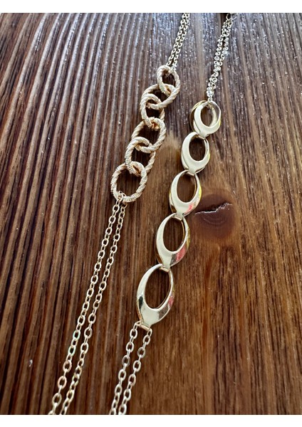 2 Sıra Zincir Detaylı Bileklik Gold fiyatları