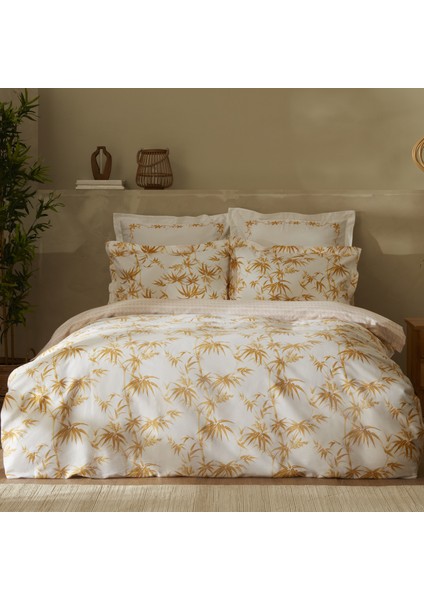 Grove Bambu Çift Kişilik %100 Pamuk Nevresim Takımı Sarı