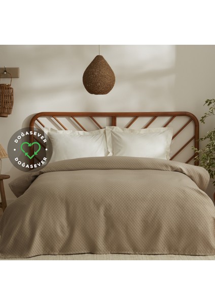 Lorena Çift Kişilik Bambu Jakkar Pike 200x230 cm Bej
