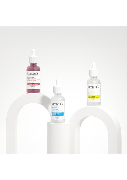3'lü Bakım Seti - Leke Karşıtı (Arbutin) - Nemlendirici (Hyaluronic) - Peeling (Aha/bha)