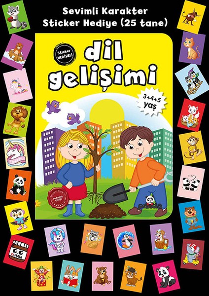 Stickerlı 3+4+5 Yaş Dil Gelişimi - Pedagog Afife Çoruk