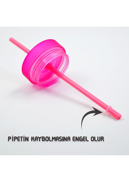 Bottleboss Çift Katmanlı Pipetli Çift Renkli Sızdırmaz Bardak Matara 480 ml