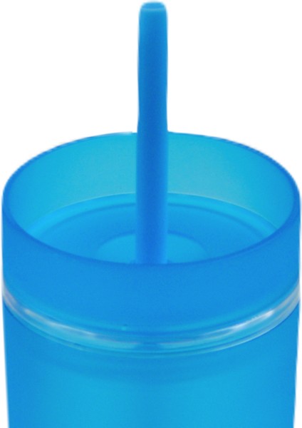 Bottleboss Çift Katmanlı Pipetli Çift Renkli Sızdırmaz Bardak Matara 480 ml