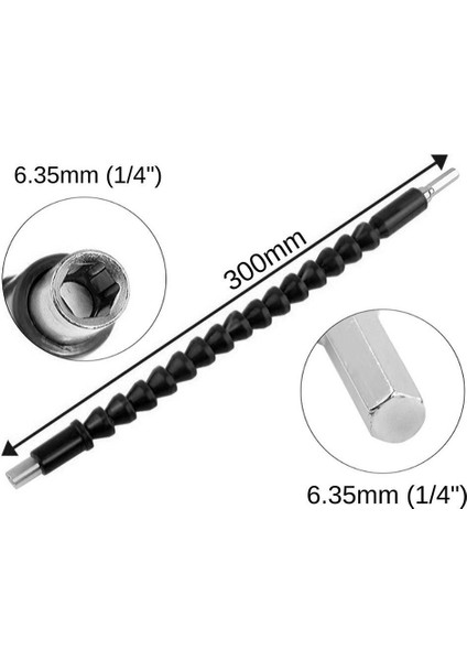 Flex Bükülebilir Esnek Şaft Bits Uzatma Adaptörü Bits Uçlar Seti 12 Parça