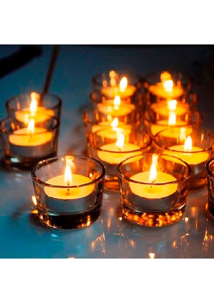 Kır Düğünü Kına Gecesi Dekor Mumluk 4.5x2 cm Cam Mumluk 7 Adet Cam Mumluk Tea Light Cam Mumluk