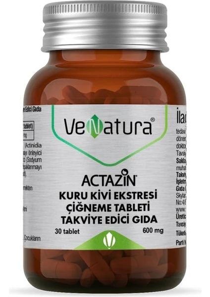 Actazin Kuru Kivi Ektresi 30 Çiğneme Tablet