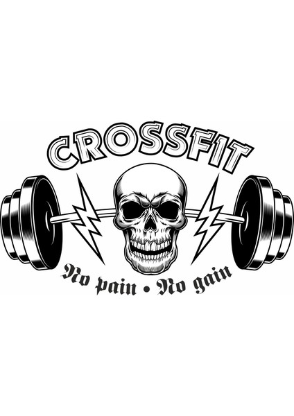 Crossfit No Pain No Gain Oto Duvar Sticker