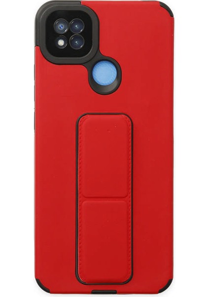 Xiaomi Redmi 9c Kılıf Mega Standlı Silikon - Kırmızı 300099