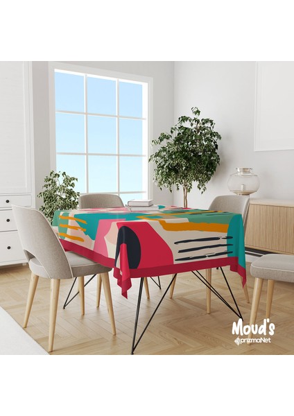 Artboard Desenli Kare - Dikdörtgen Süet Dertsiz Masa Örtüsü